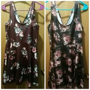 Burgundy and black floral rue21 size L